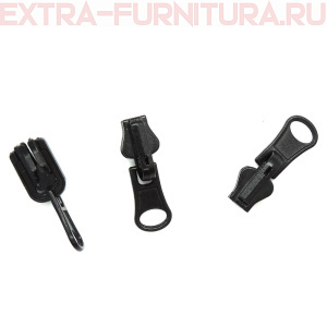 Бегунок перекидной автомат ТР5 цв.черный LOGO (уп.50шт)