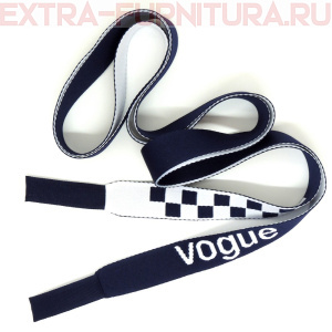 Шнурки плоские 130см, шир.19мм, Vogue+шахматка, цв.синий