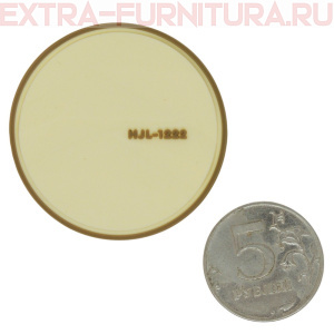 Нашивка силиконовая круг с рельефом 4,5см молочный