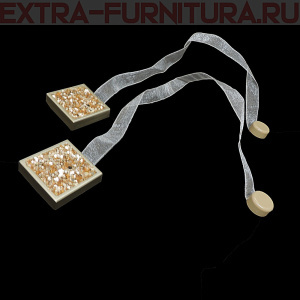 Магнитные клипсы "Квадро Люкс Монисто" с лентой, цв. №6, пара