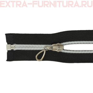 Молния спираль декор Т7 75см цв.черный/серебро