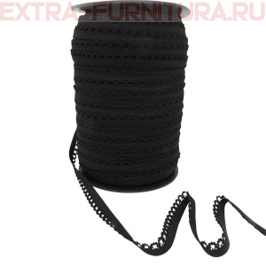 Резинка ажурная 12мм, арт.0312/5 цв.черный на катушке (уп.200м)