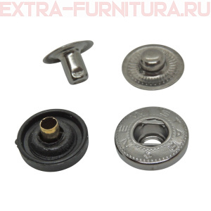 Кнопка "Альфа" 15 мм, цв.черный, пластик, черный никель(уп.720шт) NEWSTAR