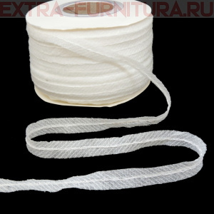 Лента нитепрошивная клеевая, по косой с нитью, арт.5710W шир. 10 мм цв.белый ,уп. 100 м