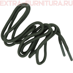 Шнурки круглые 150см, шир.6мм, цв.328 хаки темный, пласт.наконечник, уп.100шт