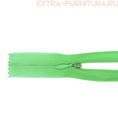 Молния потайная № 3, 50 см, цв. 241 светло-зеленый п/э пл.9,3 гр/м