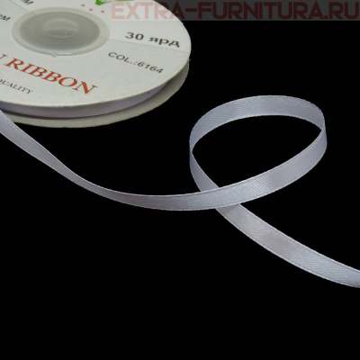 Лента атласная  6 мм  цв.164 бледно-сиреневый рул. 27,42м