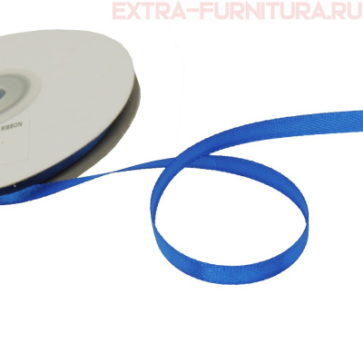 Лента атласная  6 мм  цв.152 голубой рул. 27,42м