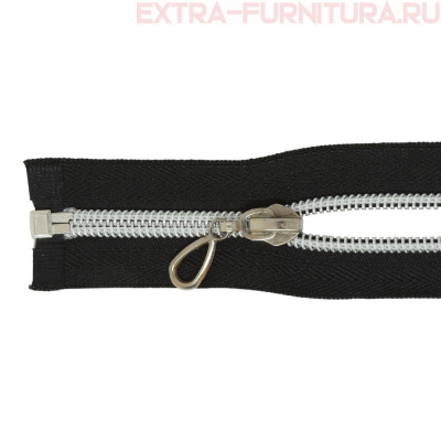 Молния спираль декор Т7 60см цв.черный/серебро