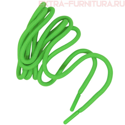 Шнурки круглые 150см, шир.6мм, цв.334 салатовый, пласт.наконечник, уп.100шт
