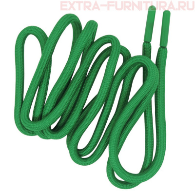 Шнурки круглые 150см, шир.6мм, цв.243 ярко-зеленый, пласт.наконечник, уп.100шт