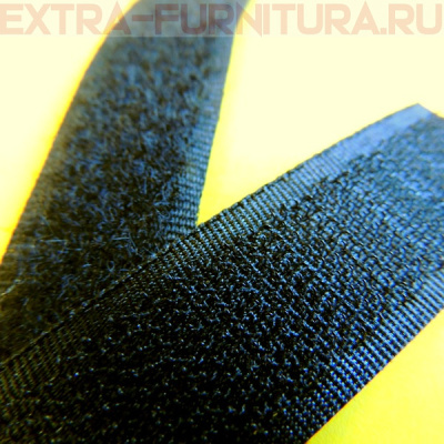  Лента контакт 20мм цв.черный (25м)