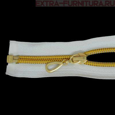 Молния спираль декор Т7 50см цв.белый/золото