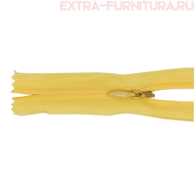 Молния потайная № 3, 50 см, цв. 118 желтый п/э пл.9,3 гр/м